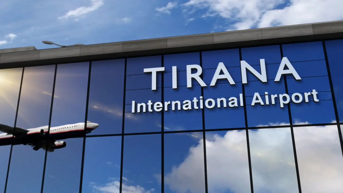 tirana international airport image of window