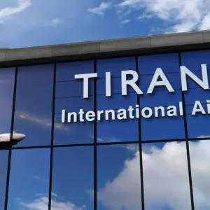 tirana international airport image of window